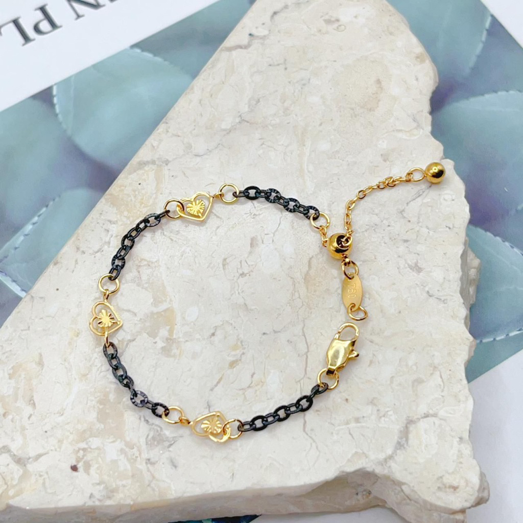 Gelang Love BlackGold kait Serut embos 750