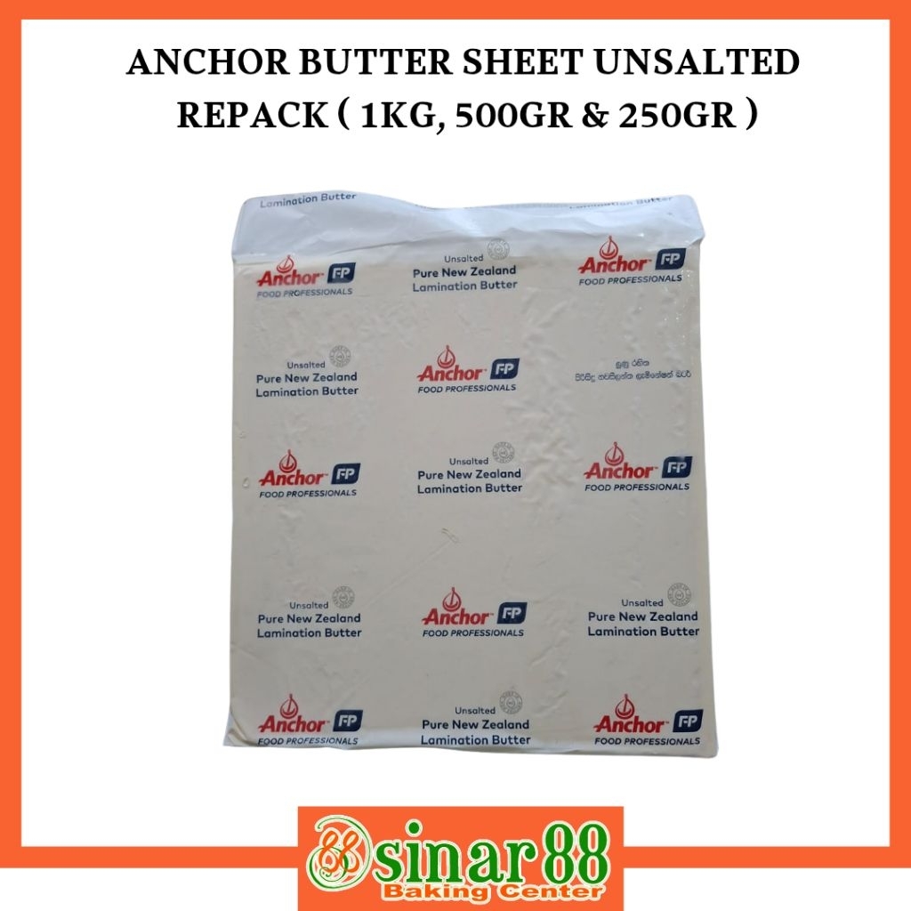 ANCHOR BUTTER SHEET UNSALTED REPACK ( 1KG, 500GR & 250GR )