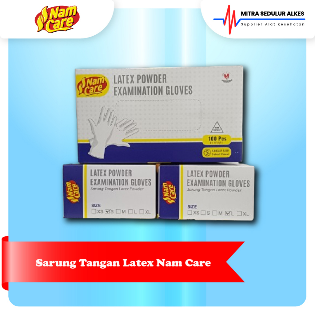 Sarung Tangan Powder Latex XS S L Nam Care AKD