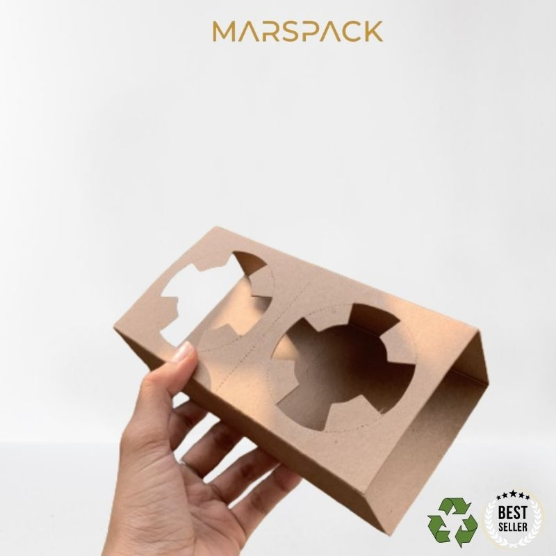 2 Cup Tray Paper Drink Holder/Tatakan Minuman Kertas/Nampan Gelas