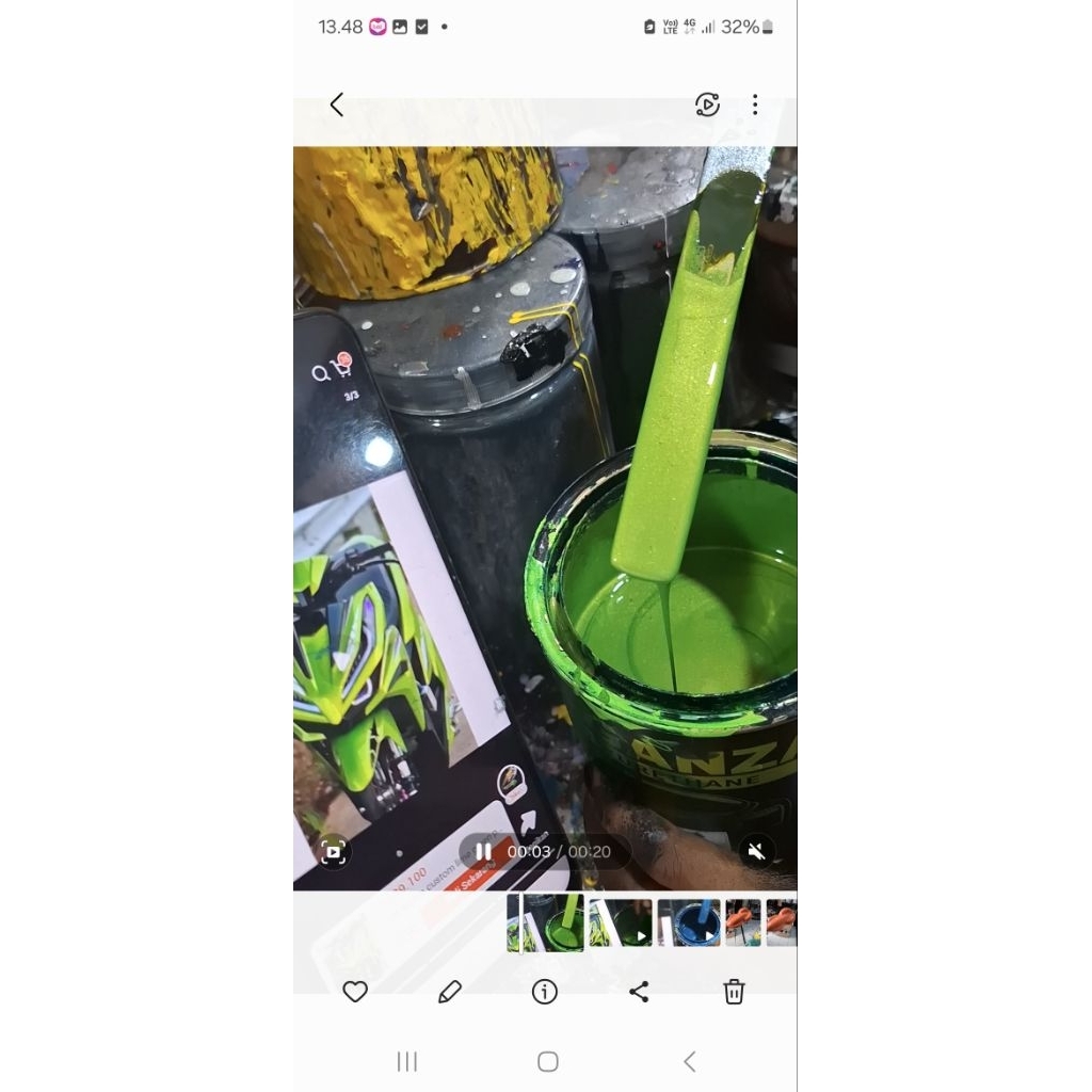 cat hijau metalic yelow new cat automotip pu