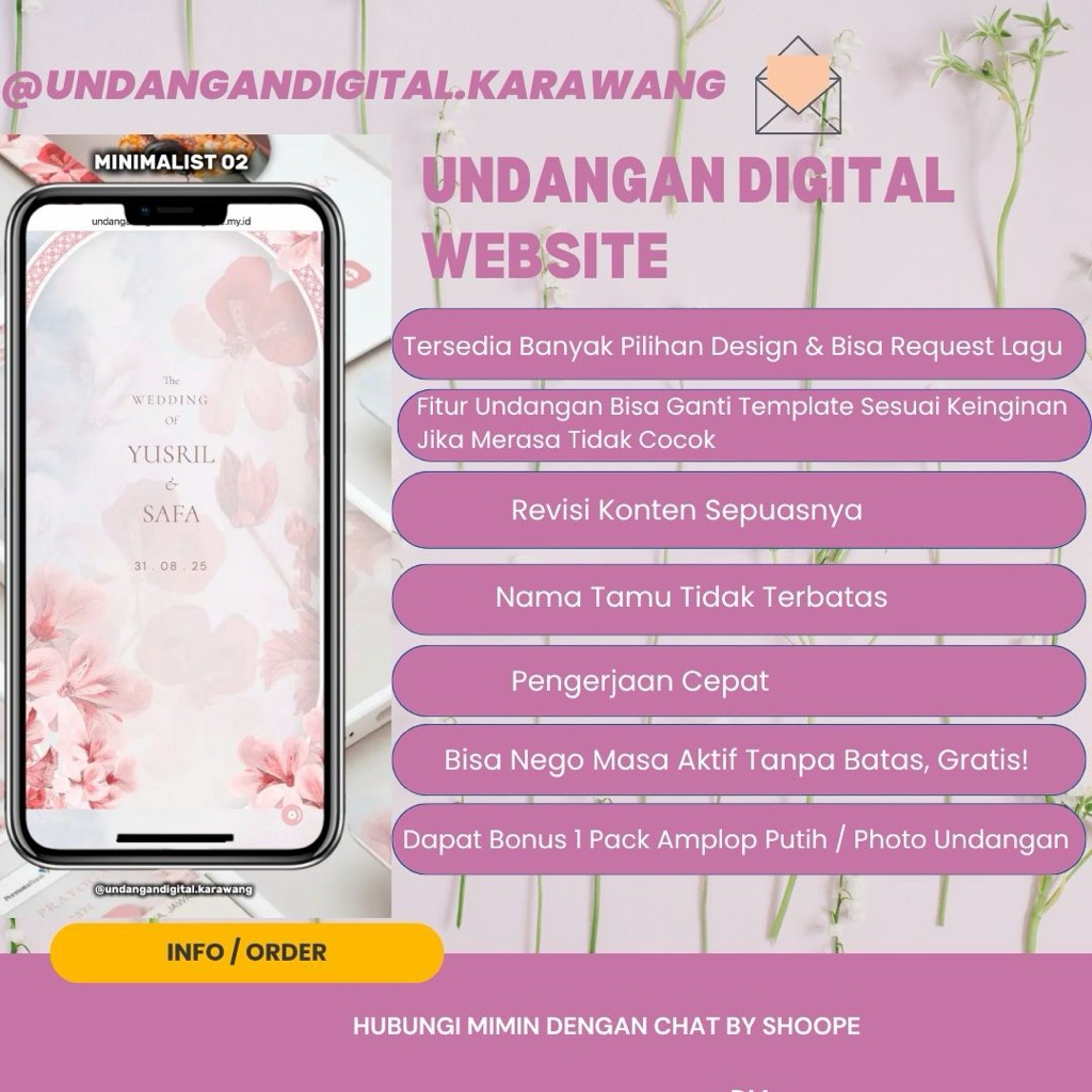 Undangan Digital Wedding Minimalist | Undangan Digital Wedding | Undangan Website Wedding | Undangan