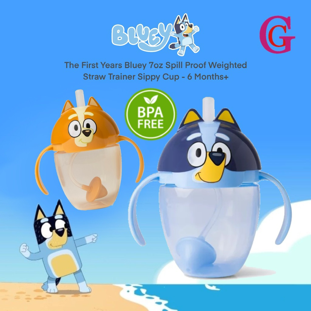 THE FIRST YEARS X BLUEY SPILL PROOF WIGHTED STRAW TRAINER SIPPY CUP 7 OZ | BOTOL BLUEY | BOTOL MINUM