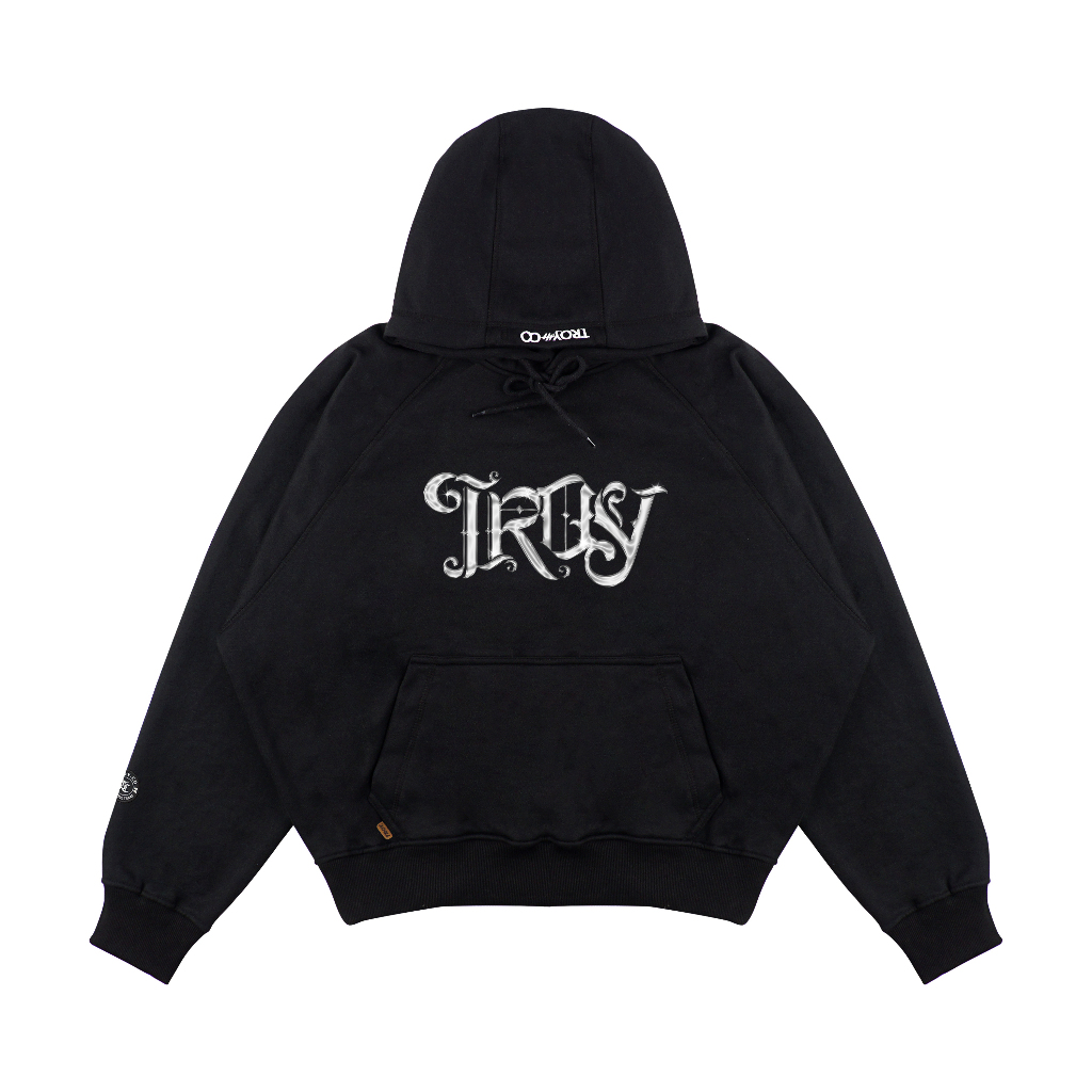 Troy Company Hoodie Boxy Raglan Black Shyn - Hoodie Boxy Hitam BRH 3371