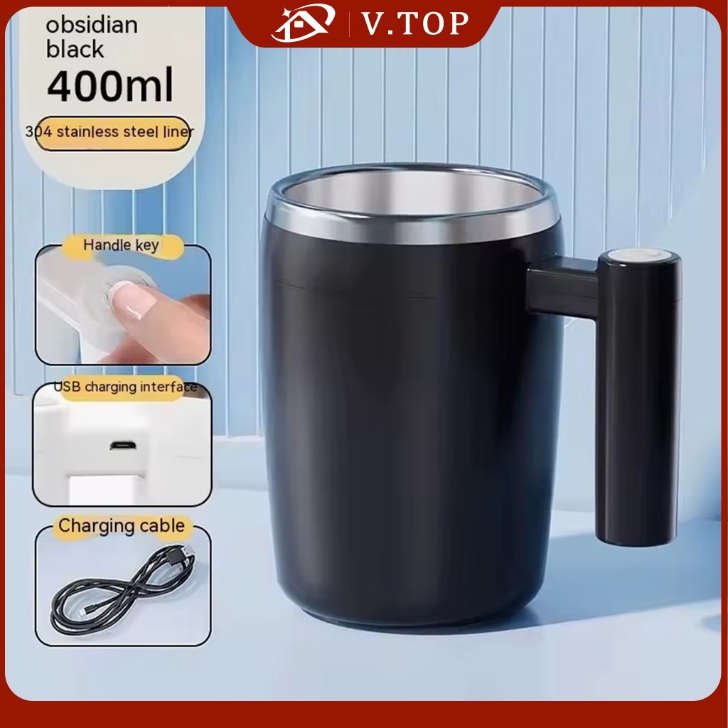 Mug Pengaduk Otomatis Mug Magnetik Mug Kopi Listrik Mug Kopi Putar Malas Portabel