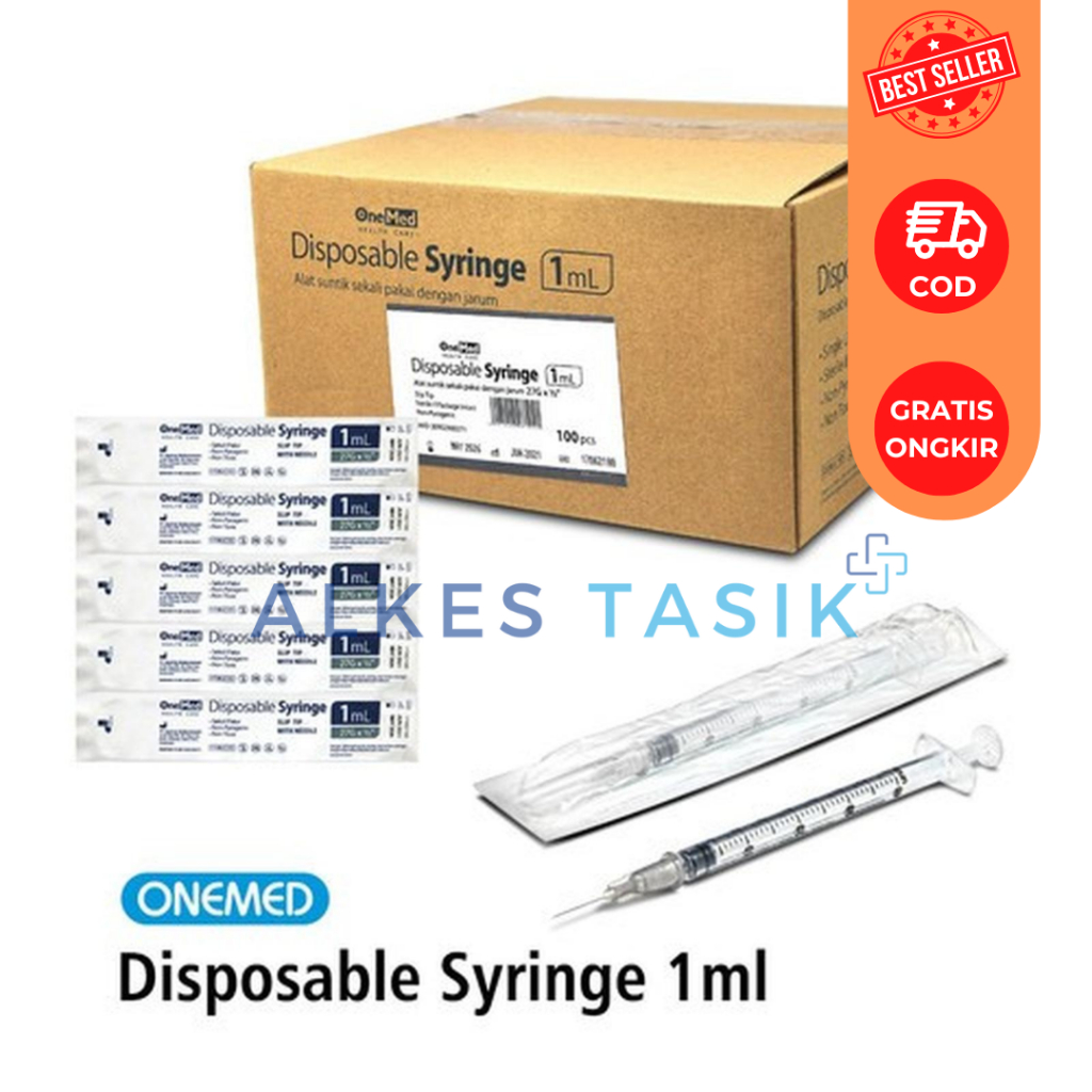 BOX Syringe / Spuit / Jarum Suntik ONEMED 1ML 1CC
