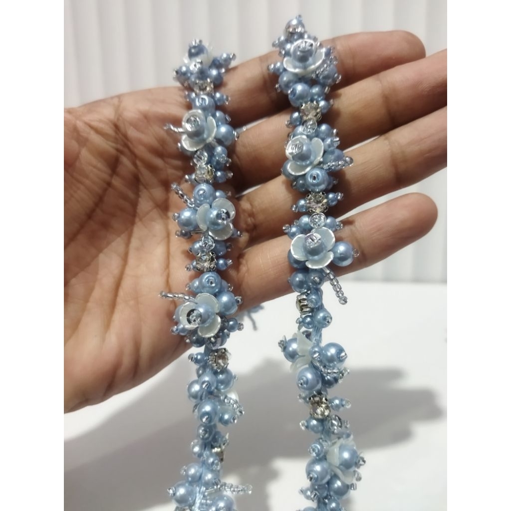 Payet Rangkai Payet pinggang Payet mewah Payet mutiara (Alvira 40cm)
