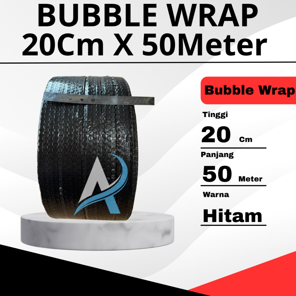 BUBBLE WRAP 20CMx 50M Bubble Wrap Bening , Bubble Wrap Hitam, Bubble Wrap Roll