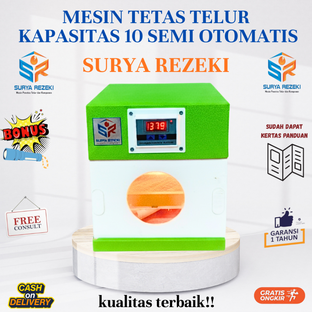 mesin tetas telur kapasitas 10 telur semi otomatis