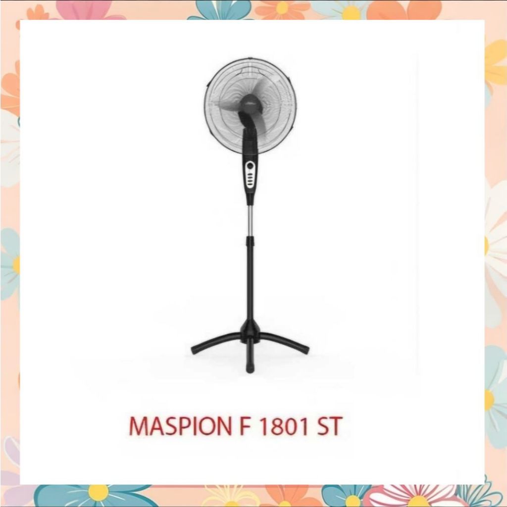 Maspion 1801ST F1801ST Oscilation Berputar Kipas Angin Berdiri Baling Besi 18inch F 1801 ST