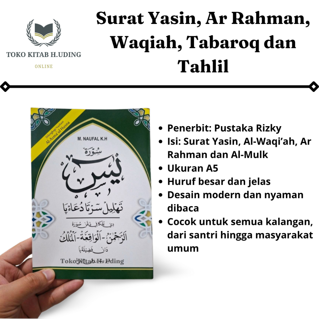 Buku Yasin & Tahlil Lengkap – M. Naufal K.H Surat Yasin, Al-Waqiah, Al-Mulk, Ar-Rahman