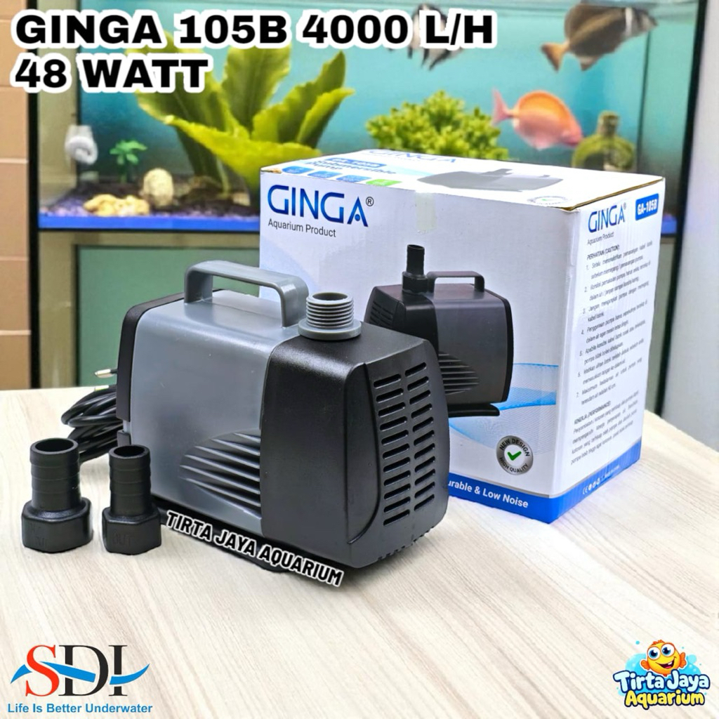 POMPA KOLAM IKAN KOI KOKI DLL GINGA GA-105B AQURA SP-105 LOWWATT SUBMERSIBLE AQUARIUM WATER PUMP