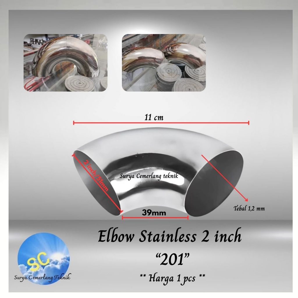 Elbow stainless steel 2" 201/Keni sambungan pipa