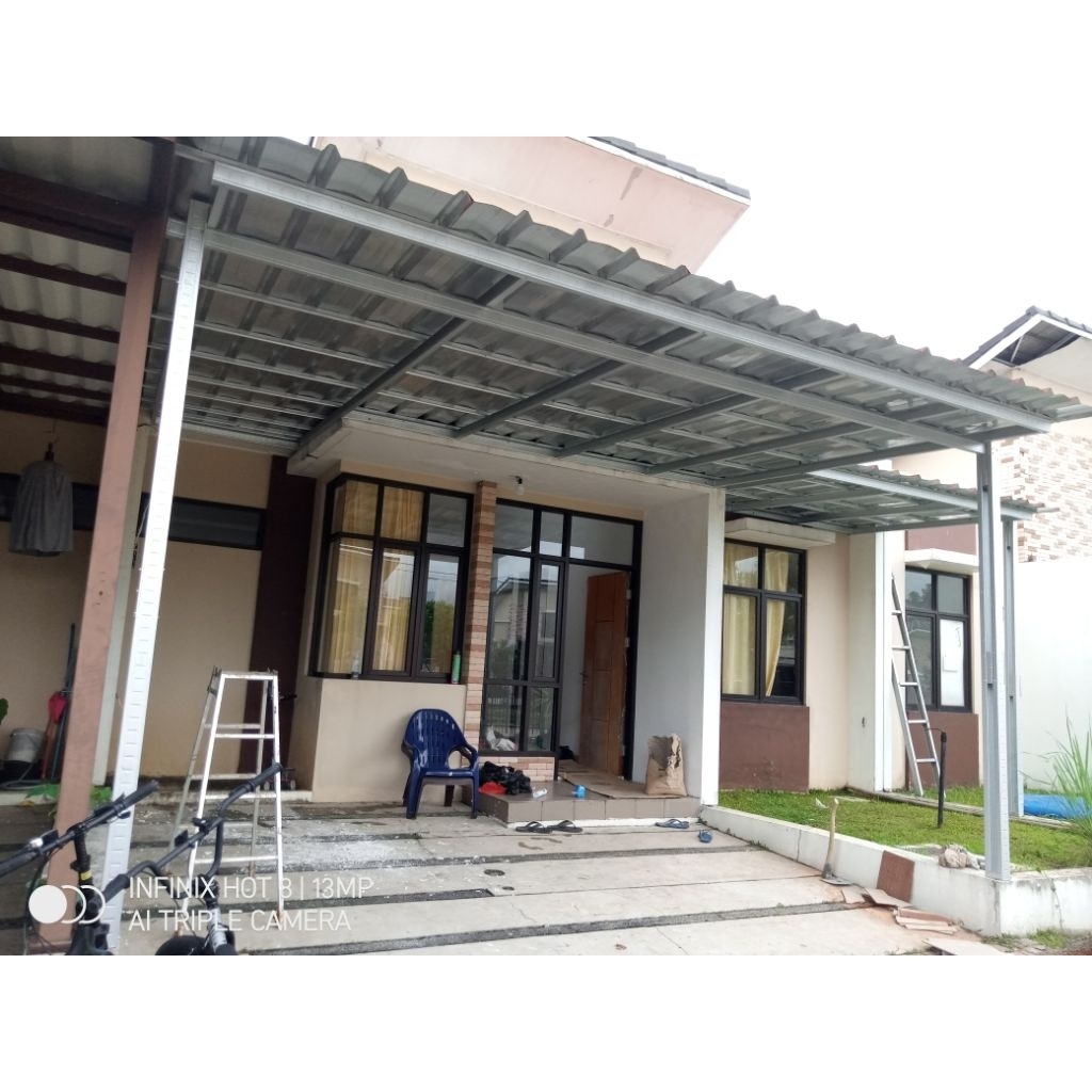 Kanopi atap spandek polos