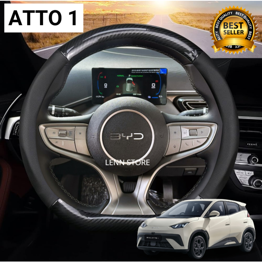 Cover Sarung Stir Carbon Mobil BYD ATTO 1 2025 2026