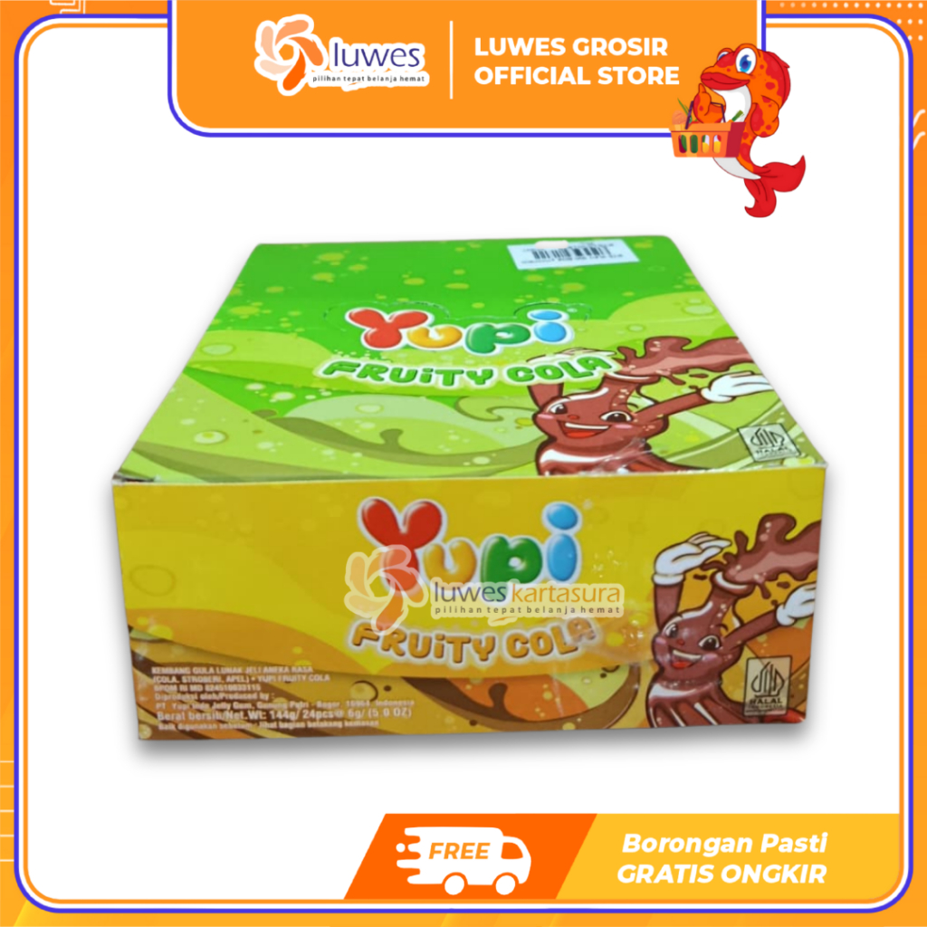 [GROSIR] Yupi Fruity Cola Box Isi 24pcs Permen Yupi Candy Murah