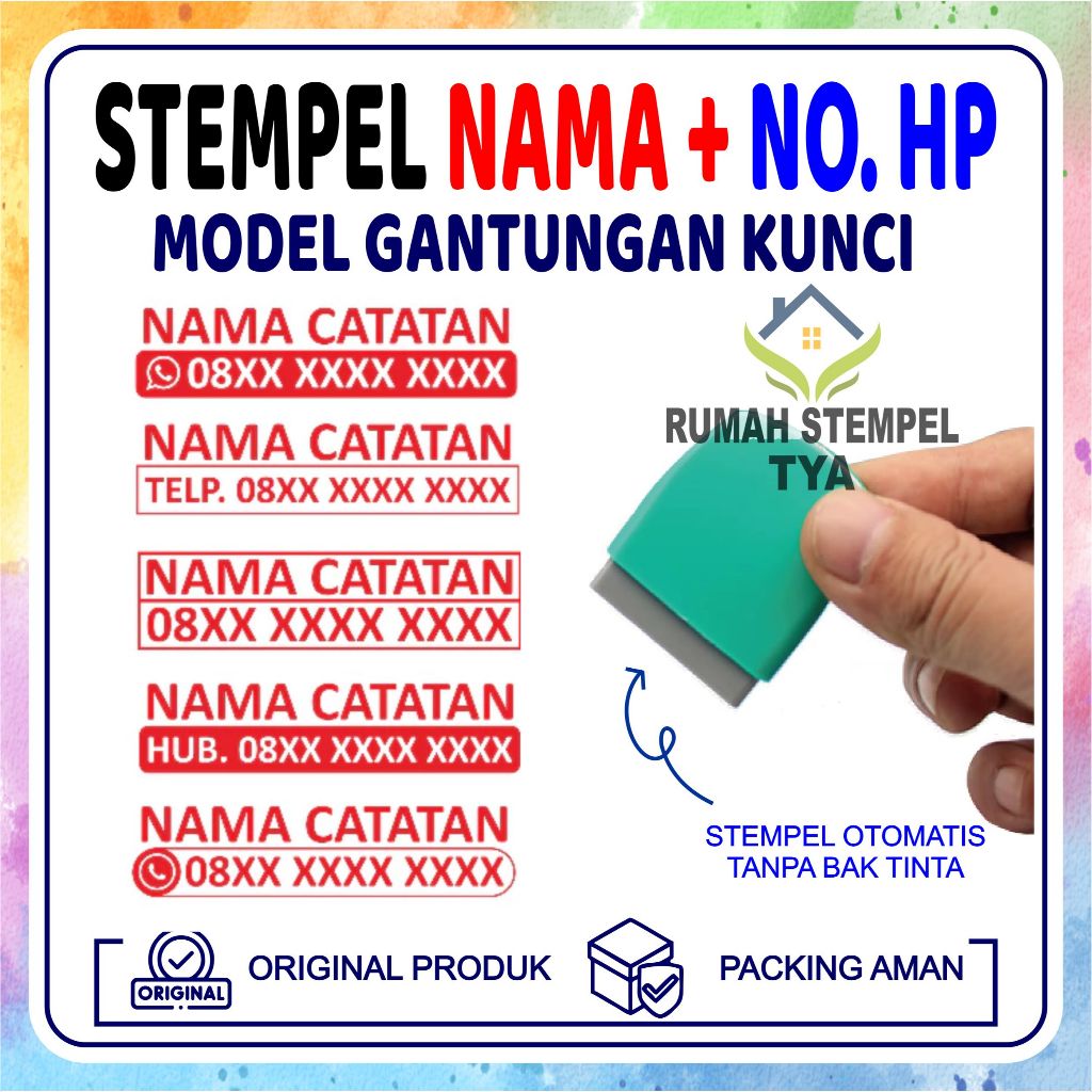 STEMPEL CUSTOM NAMA DAN NOMOR HP STAMPEL DOKTER MINI, STEMPEL BROSUR , Nomer HP GANTUNGAN KUNCI
