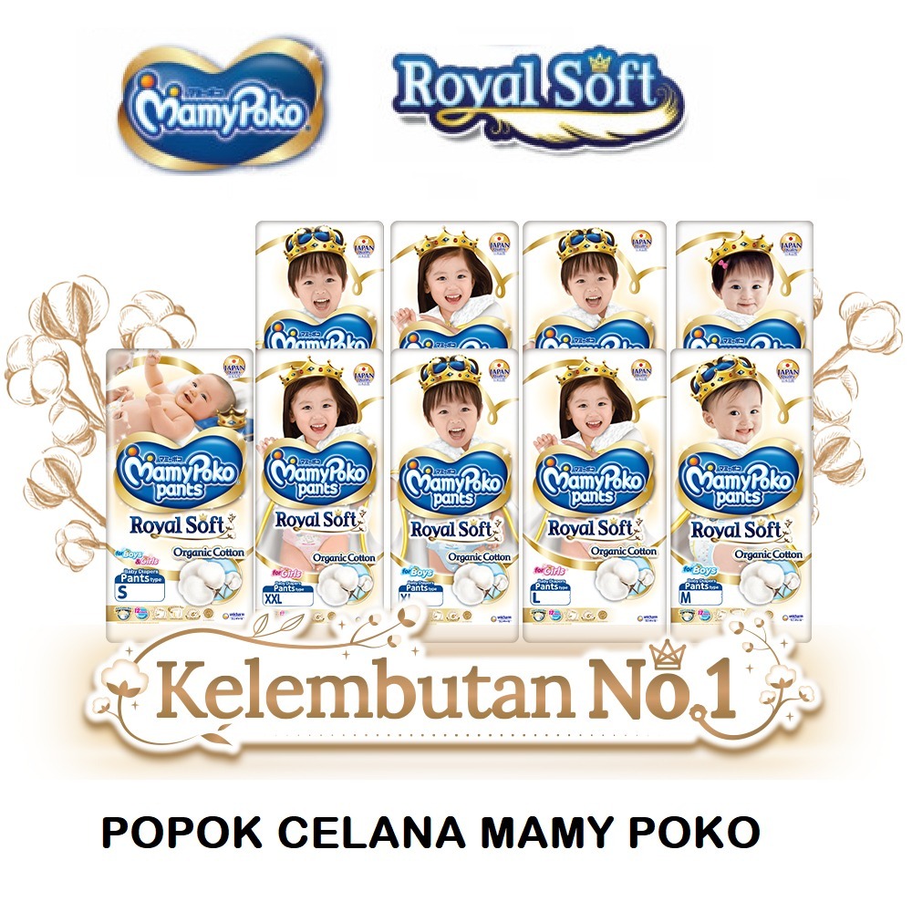 Mamypoko Pants Royal Soft M28 - L24 - XL46 - XXL38 Diapers Diaper Pampers Mamy Poko