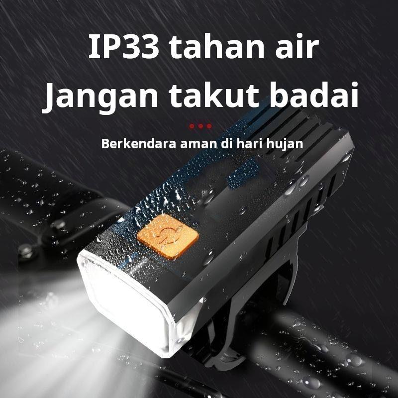 Lampu depan sepeda untuk bersepeda di malam hari, lampu sepeda gunung isi ulang, lampu sepeda gunung
