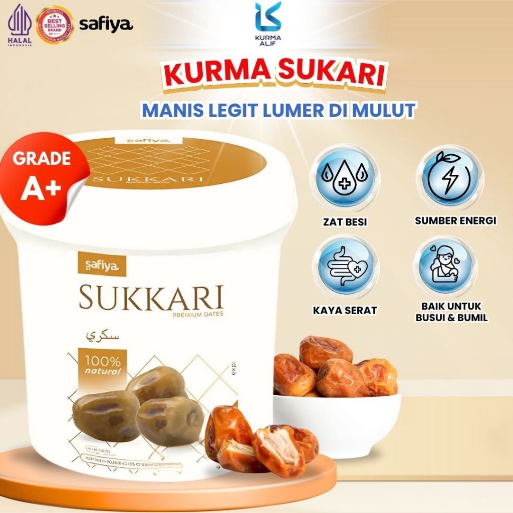 Kurma Sukari Ember 850 gr Safiya Original