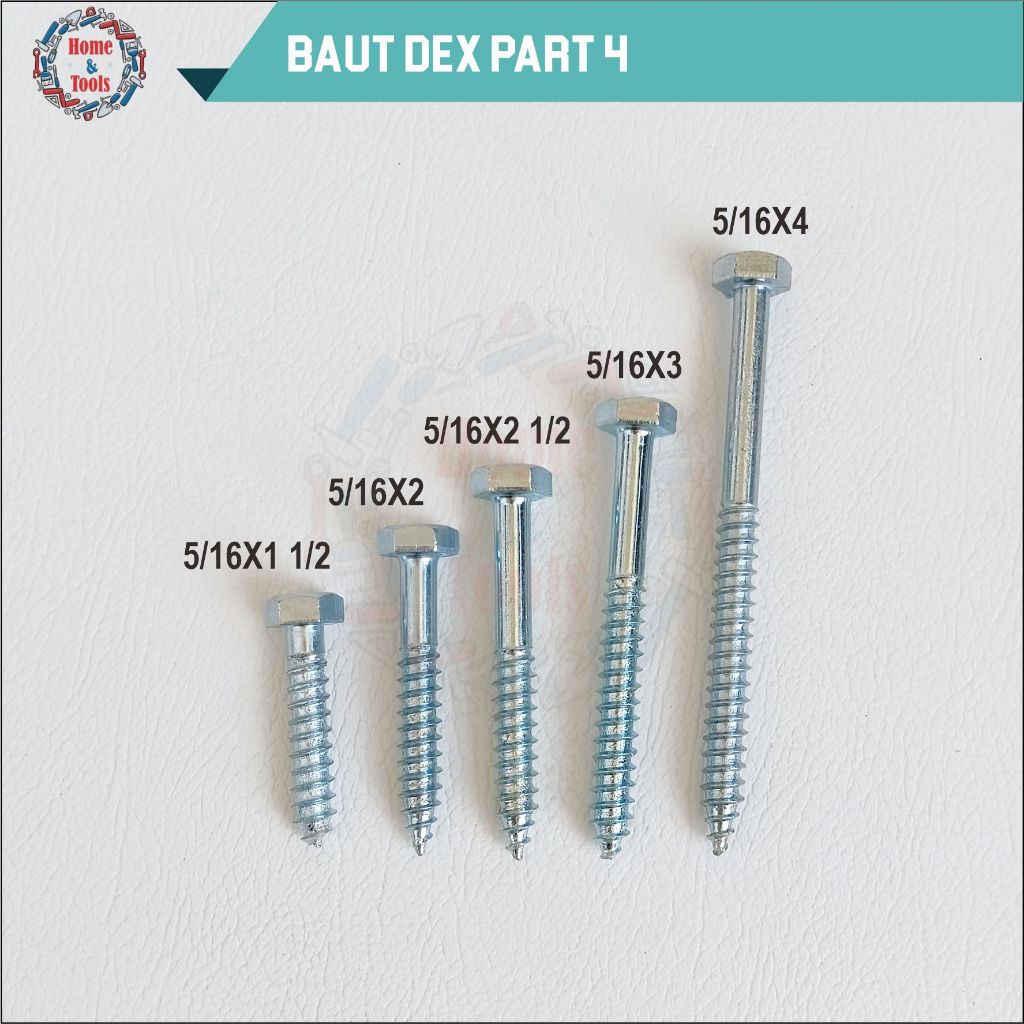 BAUT DEX 5/16 / BAUT TEMBOK / SEKRUP FISHER / BAUT FISHER / BAUT TANAM / LAG SCREW / DECK SCREW