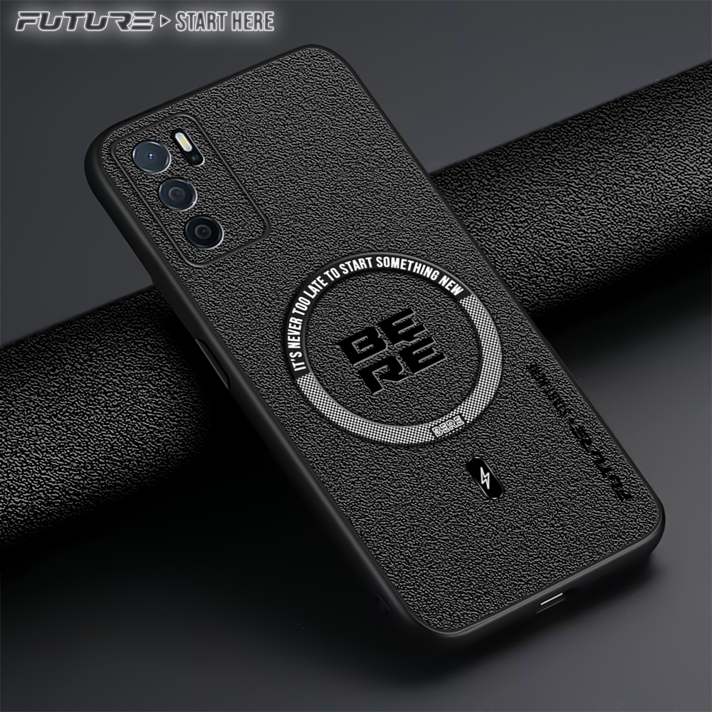 Case Oppo A16, A16S Softcase Terbaru Luxury Magsafe Leather Magnetic Casing