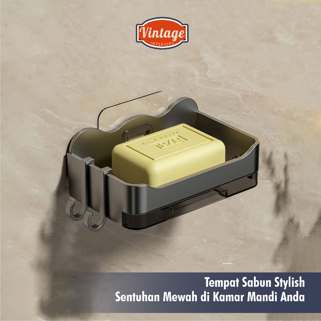 Tempat Sabun Batang Tempel Dinding - Wadah Sabun Dinding Tempel Aesthetic - Tempat Sabun Tanpa Bor
