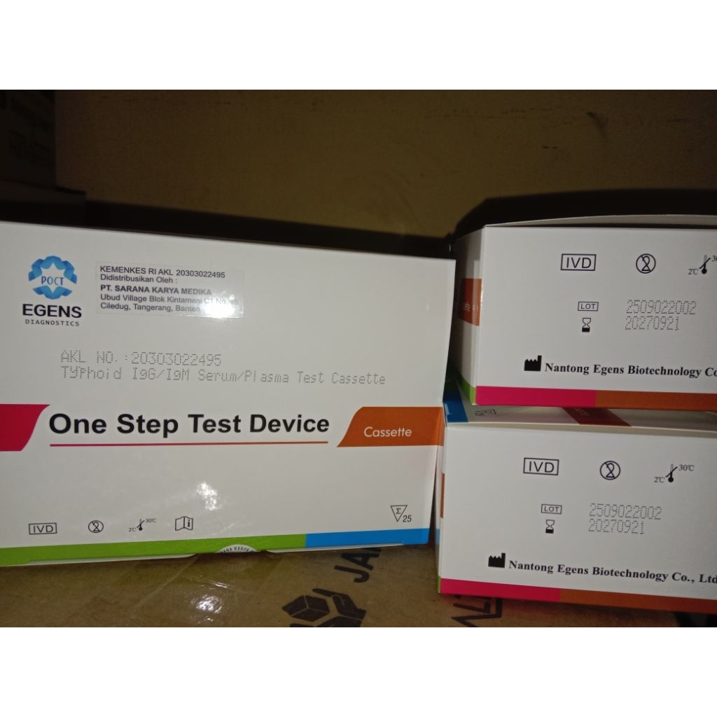 Thypoid IgG IgM (Salmonella) Cassette EGENS isi 25 pcs