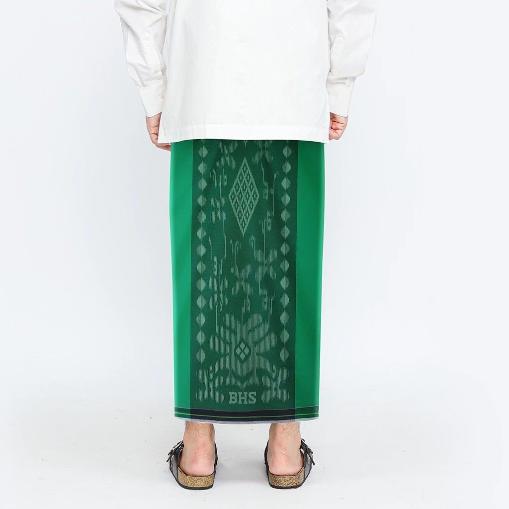 sarung bhs cosmo nahdho silver warna polos hijau