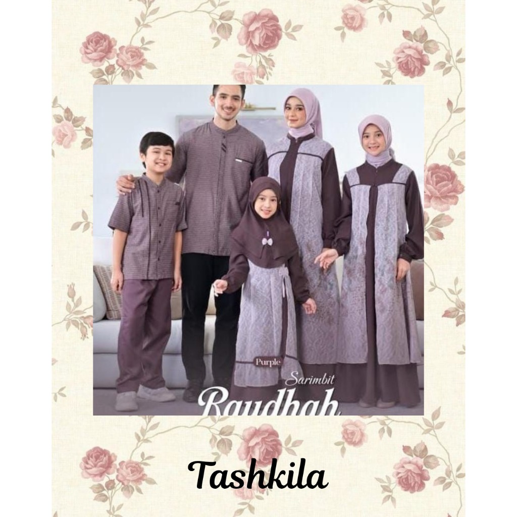 ( Sarimbit Rauna Series Raudhah Purple ) Gamis Dewasa Rauna RGF Koko Rauna Panjang RKF Koko Anak Lak
