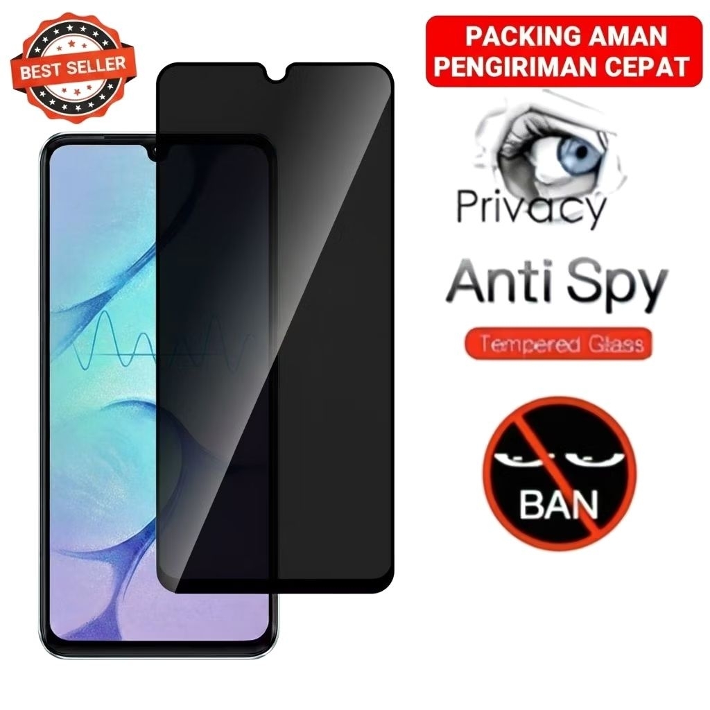 Tempered Glass Anti Gores Kaca Ceramic Matte SPY Privacy (ANTI PECAH ) For OPPO A15 A1K A31 2020 A37