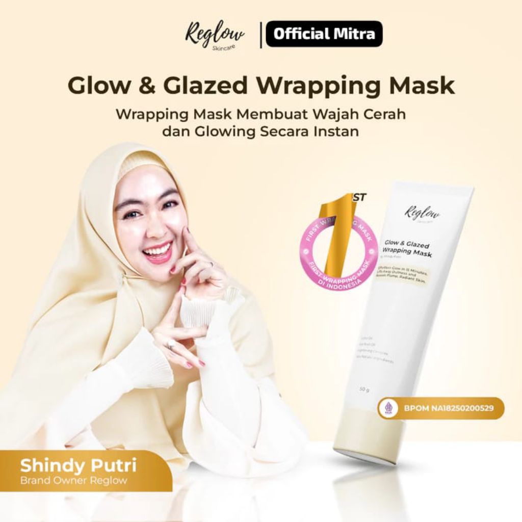 Distributor Reglow Riau - Glow & Glaze Wrapping Mask by Shindy Putri - Masker Peel Off Membantu Menc
