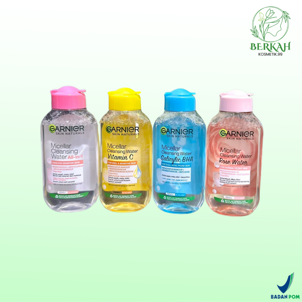 GARNIER MICELLAR CLEANSING WATER 125ML - MAKE UP REMOVER - PEMBERSIH MAKE UP