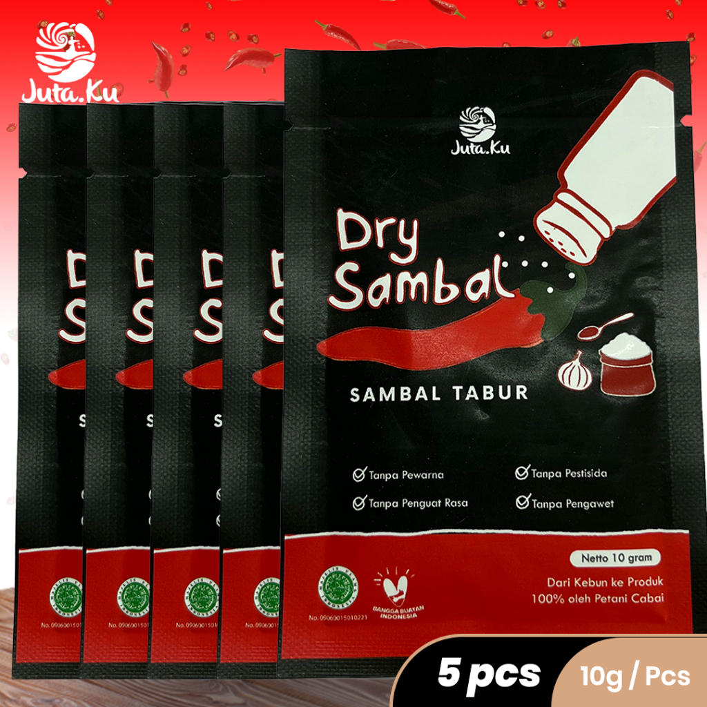 JUTAKU/5PC DRY SAMBAL/BUBUK CABAI/CABAI ENAK/RASA PEDAS GURIH