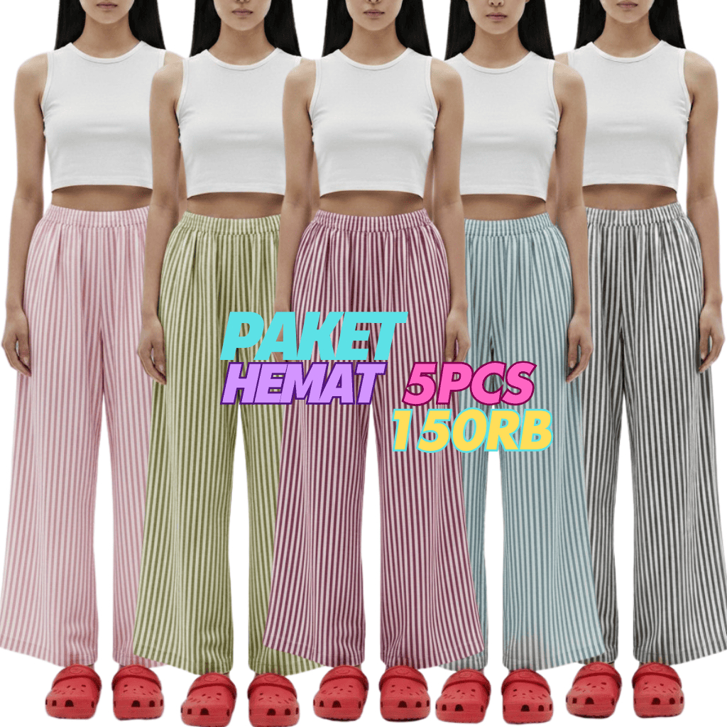 Kulot Hommy Stripe Paket Hemat 5 Pcs Kulot Garis Warna-Warni