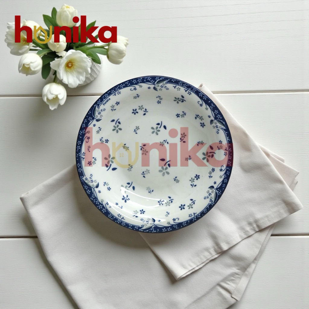 Hunika - Piring Formia - Piring Kramik  Motif Bungga