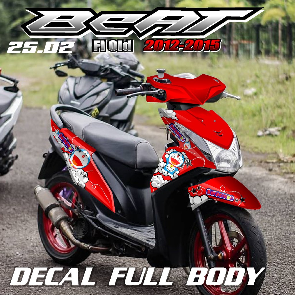 (COD) TERBARU Decal Sticker DECAL BEAT FI OLD TAHUN 2012-2015 FULL BODY NEW FI TECHNO DESIGN STICKER