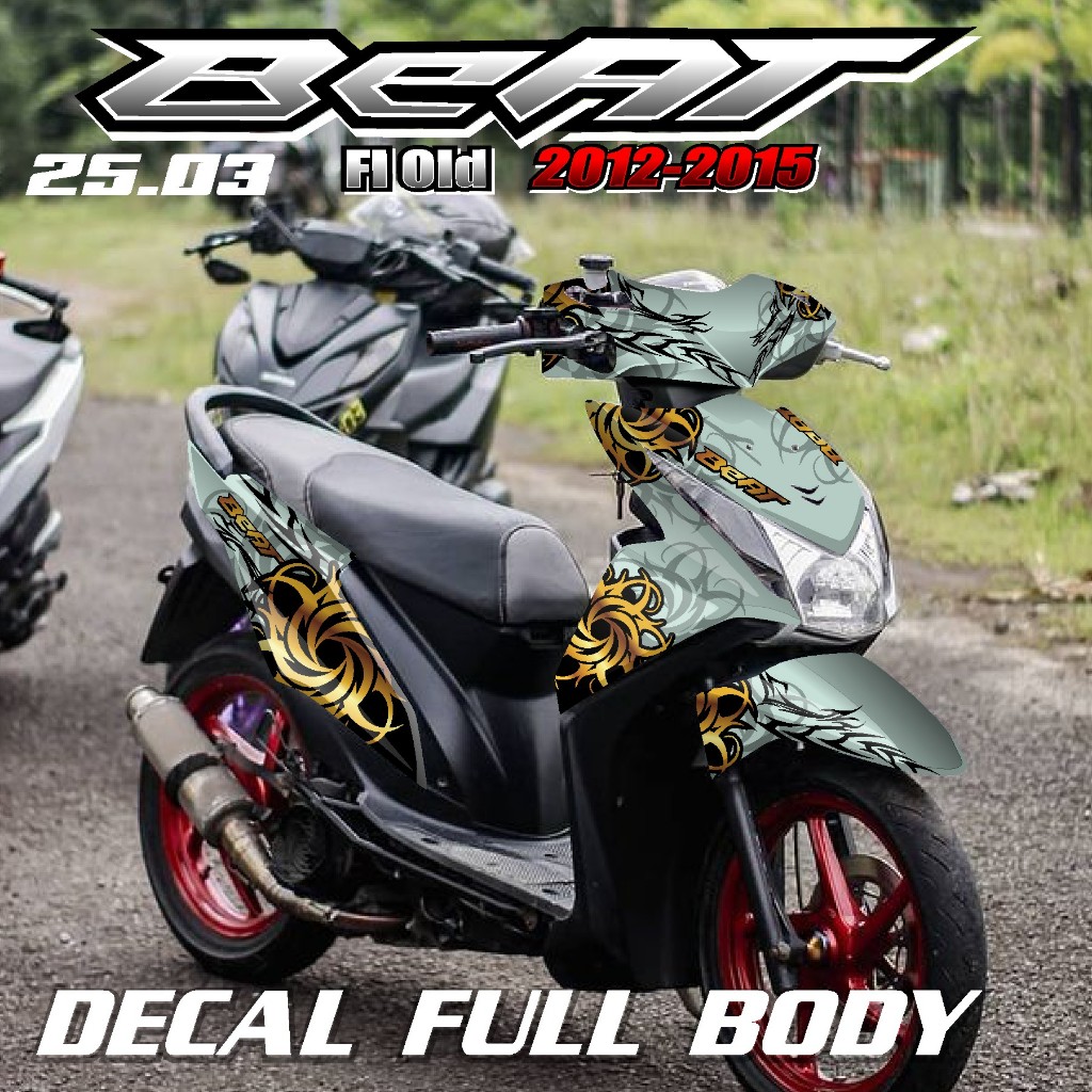 (COD) TERBARU Decal Sticker DECAL BEAT FI OLD TAHUN 2012-2015 FULL BODY NEW FI TECHNO DESIGN STICKER