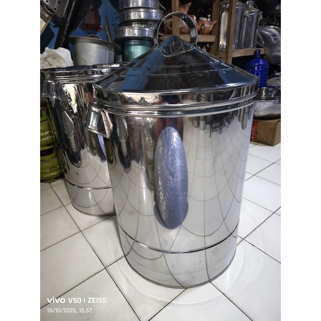Dandang nasi stenlis jumbo 50kg+ tebal anti karat