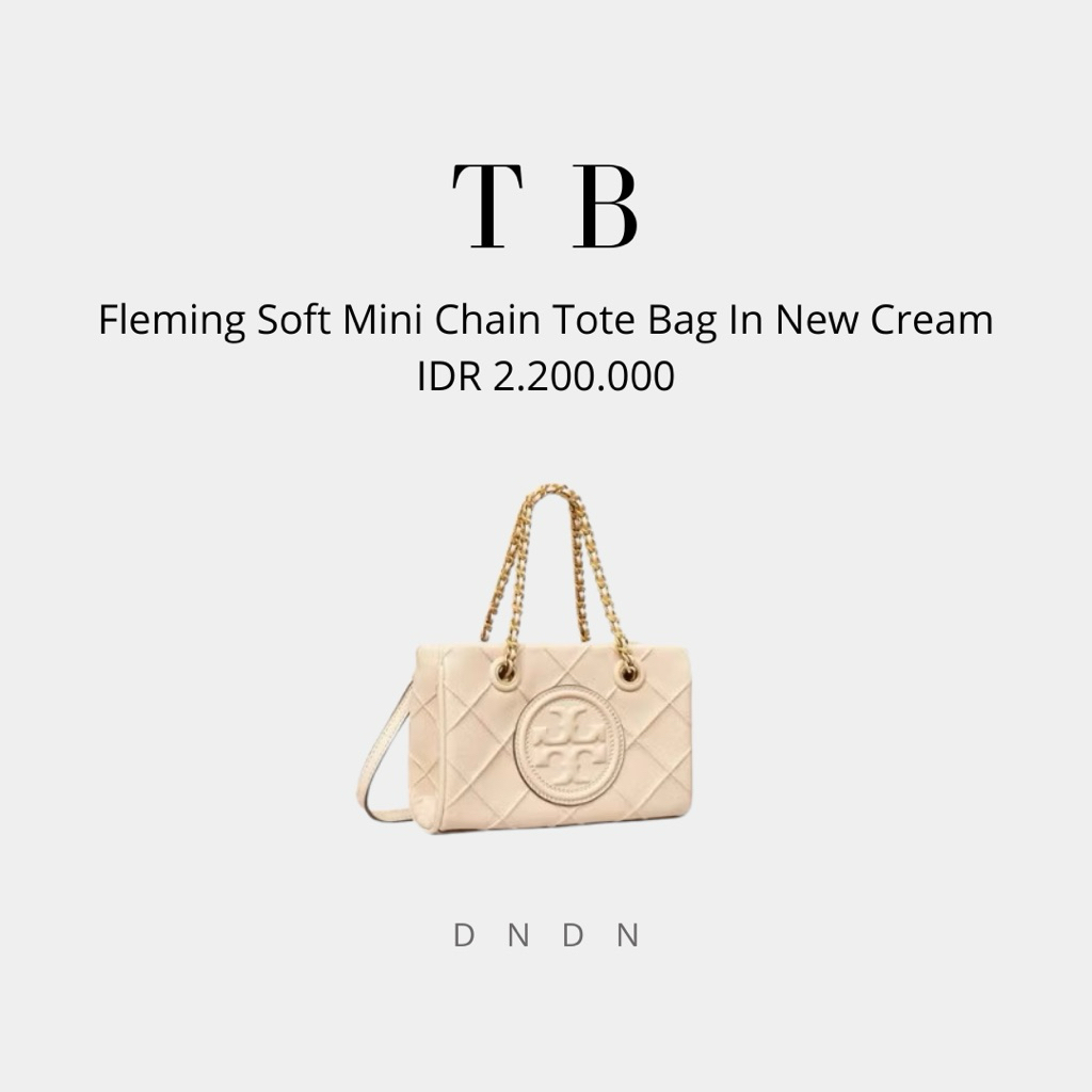 Tory Burch Fleming Soft Mini Chain Tote Bag In New Cream