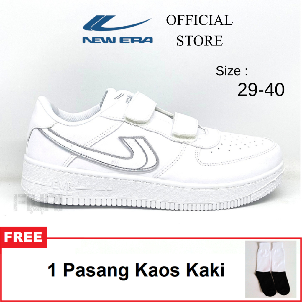 New Era - Force One Perekat 29-40 - Sepatu Sneakers Casual Sekolah Kuliah Kerja Pria Wanita - Full P