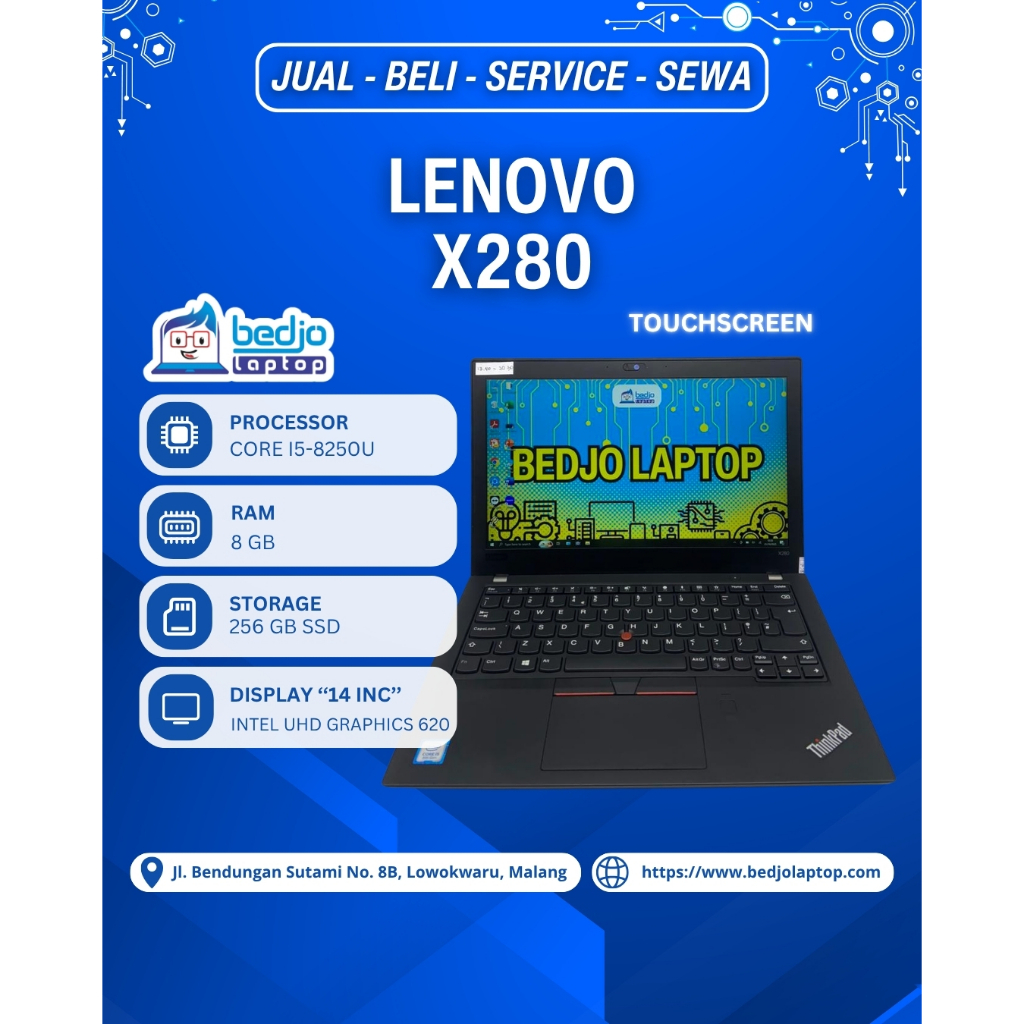 Laptop Lenovo X280 TERNYAMAN Laptop Second Ram 8gb Bergaransi, Laptop Lenovo Second Core i5 Murah Sp