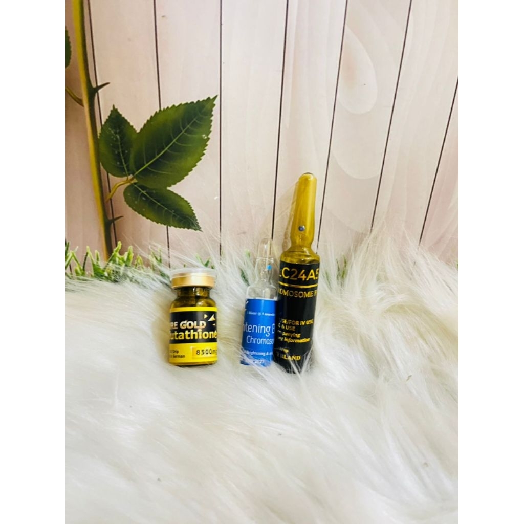 1 set slc kromosom platinum +  whitening booster + pure gold sesuai gambar slc platinum kromosom pla