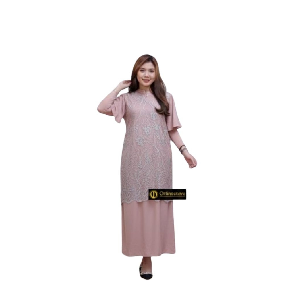 preloved gamis dress brukat coklat