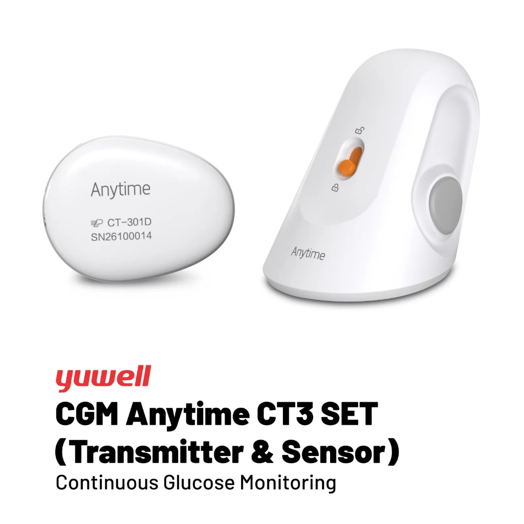 YUWELL CT3 Transmitter Anytime Continuous Glucose Monitor (CGM) 14 Hari Berkelanjutan -  Alat Cek Gu