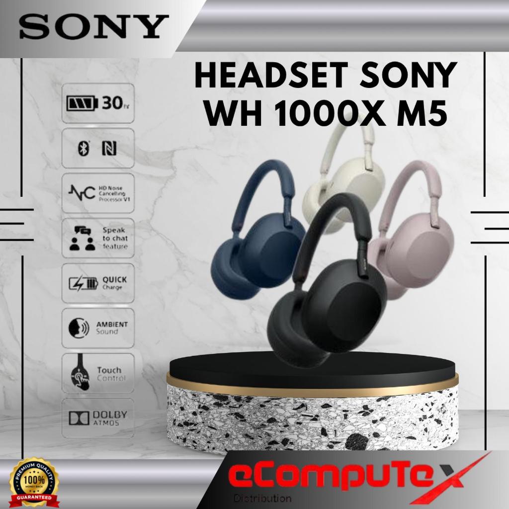 Sony Headset WH-1000XM5 Wireless Noise Cancelling Headphone dengan Prosesor V1, 8 Mikrofon, Bluetoot