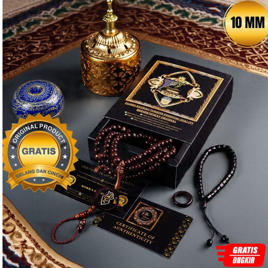Tasbih Kokka 10 MM Asli Premium Tasbih Kokka Murah Tasbih Kokka Turki Tasbih Kokka Bersertifikat Tas