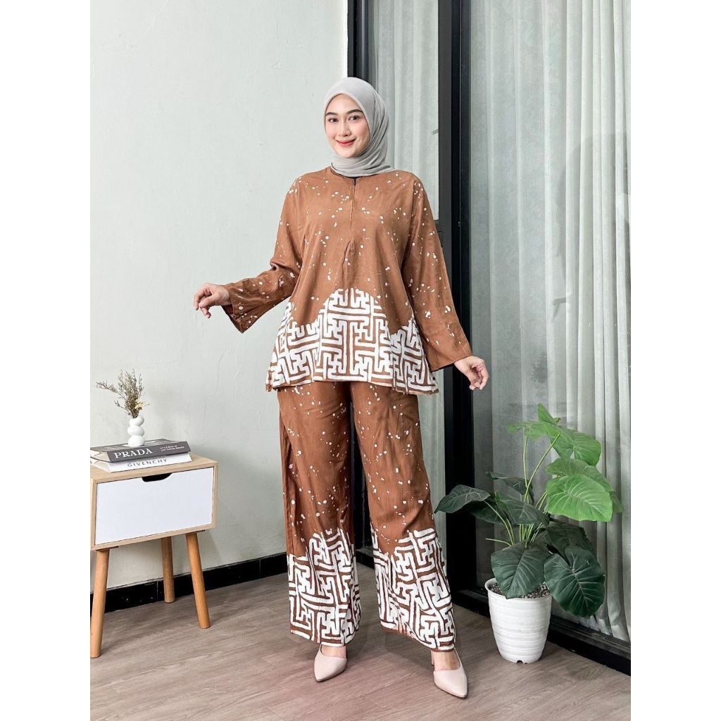 Setelan Kulot Twill Jumbo Premium One Set Kulot Besar Busui