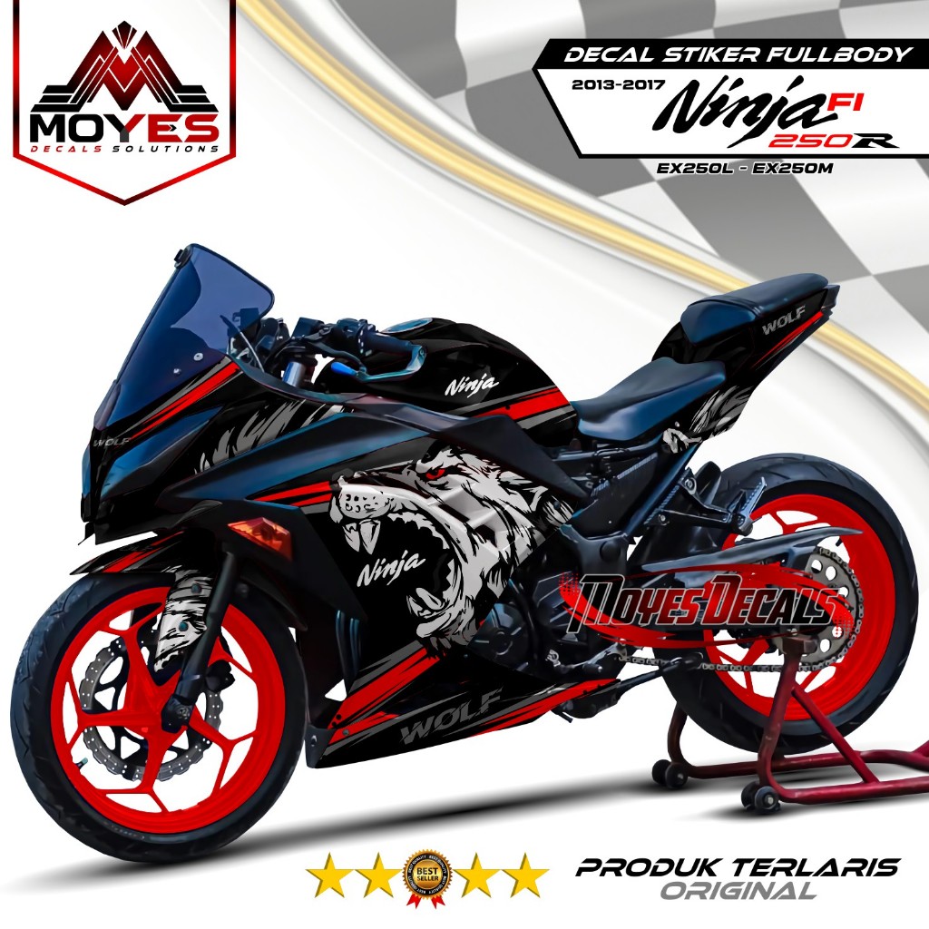 Decal Sticker Ninja 250R FI Fullbody / Stiker Variasi Kawasaki Ninja 250 Fi Old Full Body