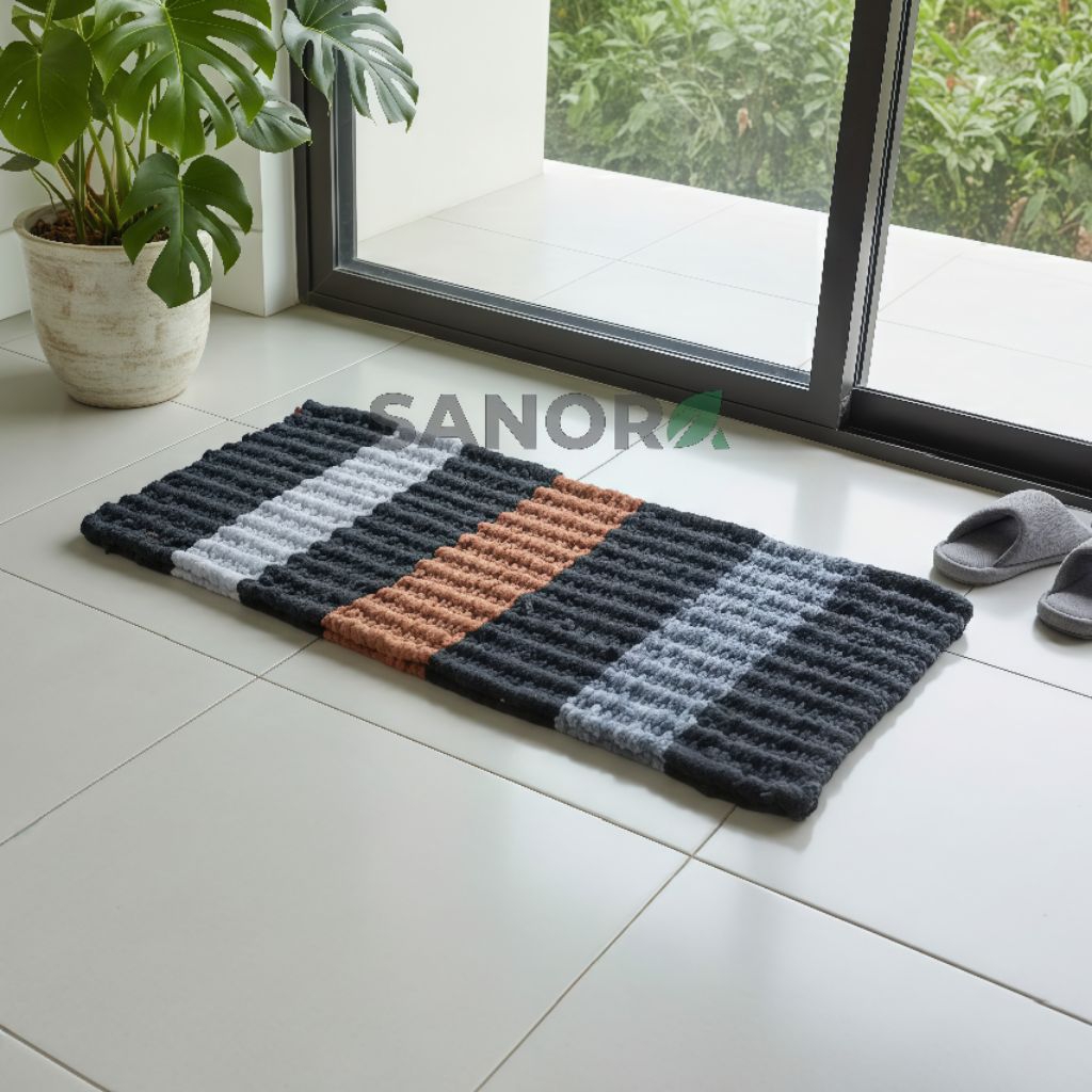 Keset Kaki Kain Perca Kamar Mandi Super Tebal dan Serap Air Keset Kain Perca Panjang untuk Rumah Rua